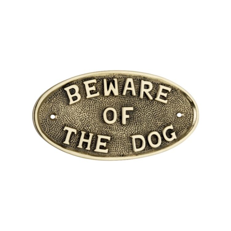 Door Plate - Beware of the Dog - SPIRA BRASS