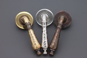 Door Hardware Lever on Rose Door Handle | Spira Brass