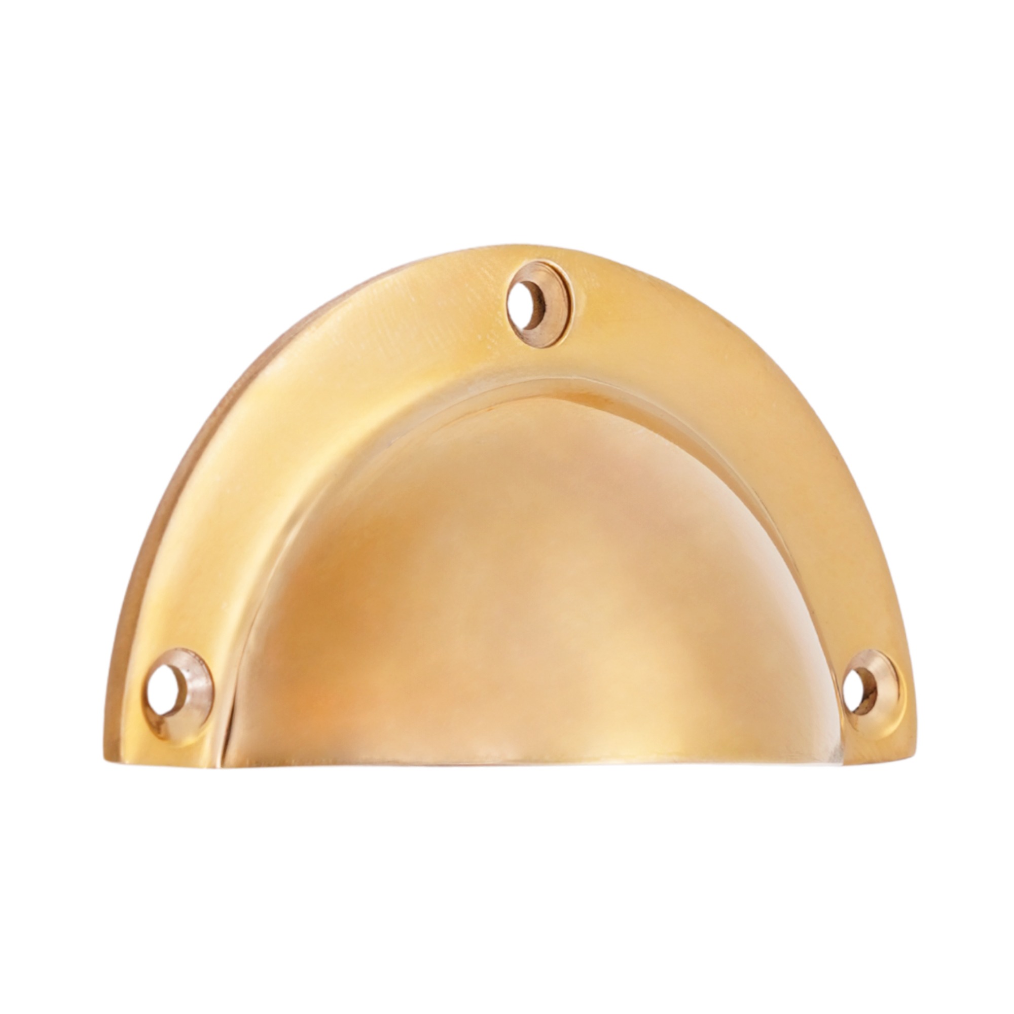 Crescent Cup Pull Polished Brass Door Hardware