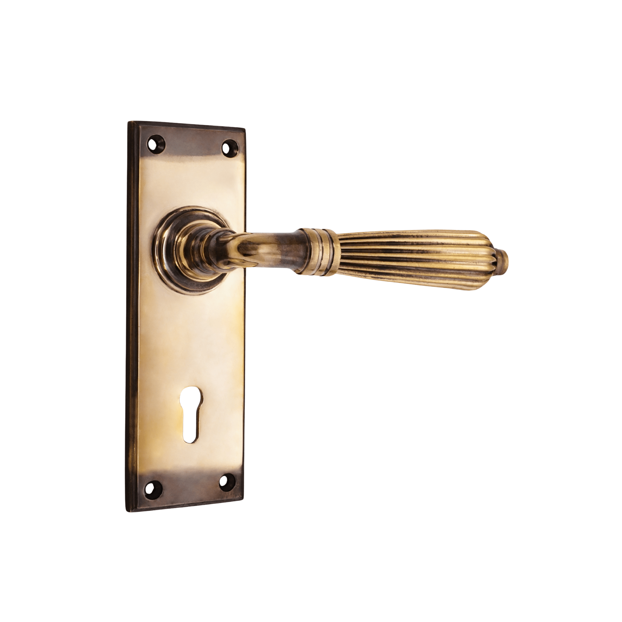 Regency Lever on Backplate Lock Aged Brass Door Hardware